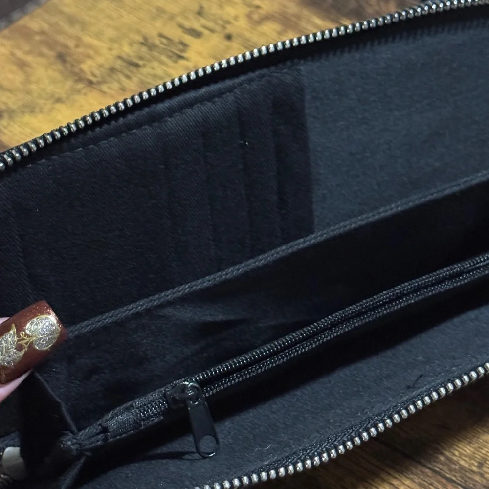 M&Ms world rhinestone Black Denim wallet